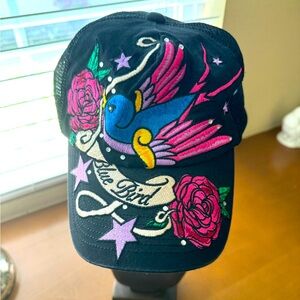 Blue Bird Embroidered Ball Cap/Hat - Tattoo Art - by Hatter Enterprises